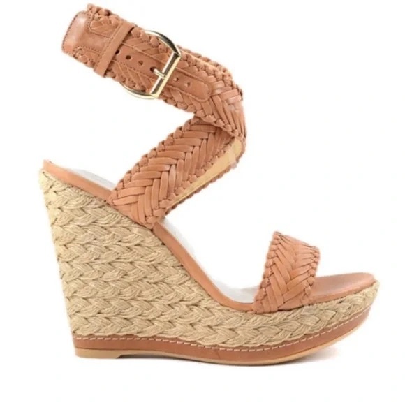 Stuart Weitzman Elixer Braided Wedge Sandals - Picture 1 of 5